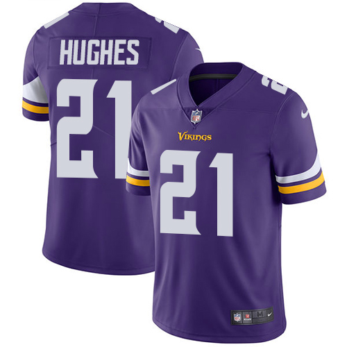 Nike Vikings #21 Mike Hughes Purple Team Color Men's Stitched NFL Vapor Untouchable Limited Jersey - Click Image to Close